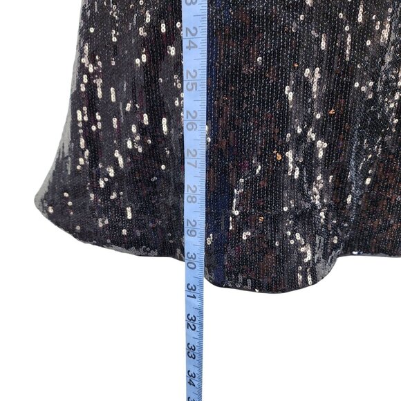 Black Sequin Sleeveless Cocktail Mini Dress WOMENS By Meetjen Size M - Picture 5 of 12